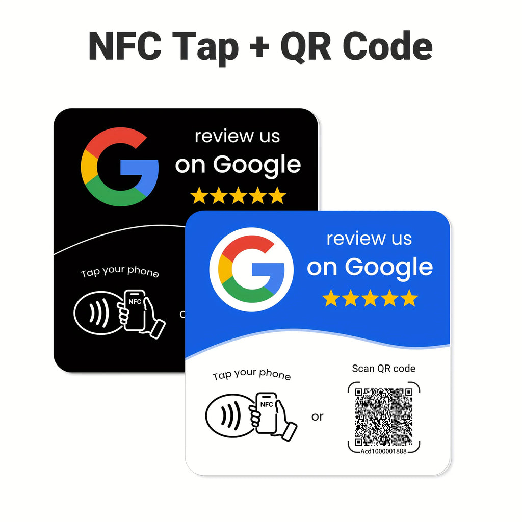 NFC + QR stickers square 1/3/5 pcs