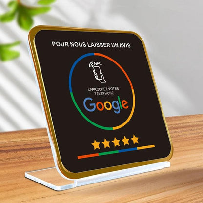 Acrylic Google Review Stand - Black & 7 Languages - GRC Stroe