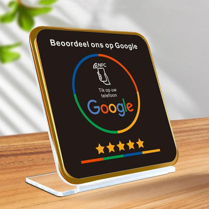 Acrylic Google Review Stand - Black & 7 Languages - GRC Stroe