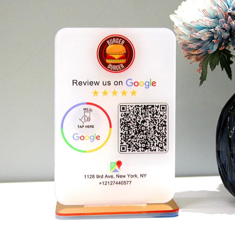 Custome Google Review Stand - Black & White & 2 Sizes - GRC Stroe