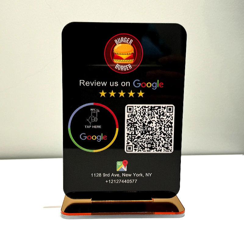 Custome Google Review Stand - Black & White & 2 Sizes - GRC Stroe