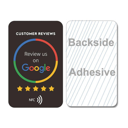 Google Review Card - Black & White, Adhesive - GRC Stroe