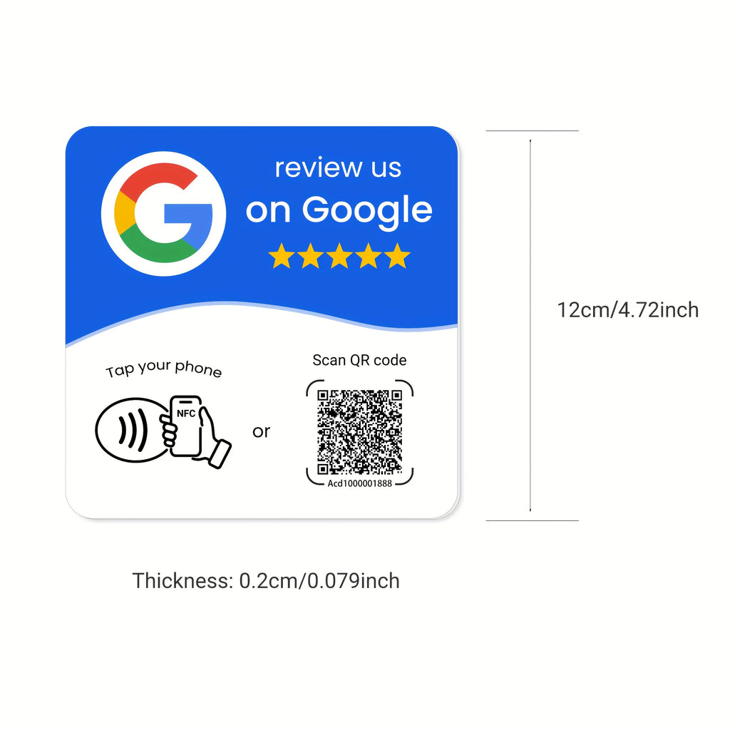 NFC + QR stickers square 1/3/5 pcs