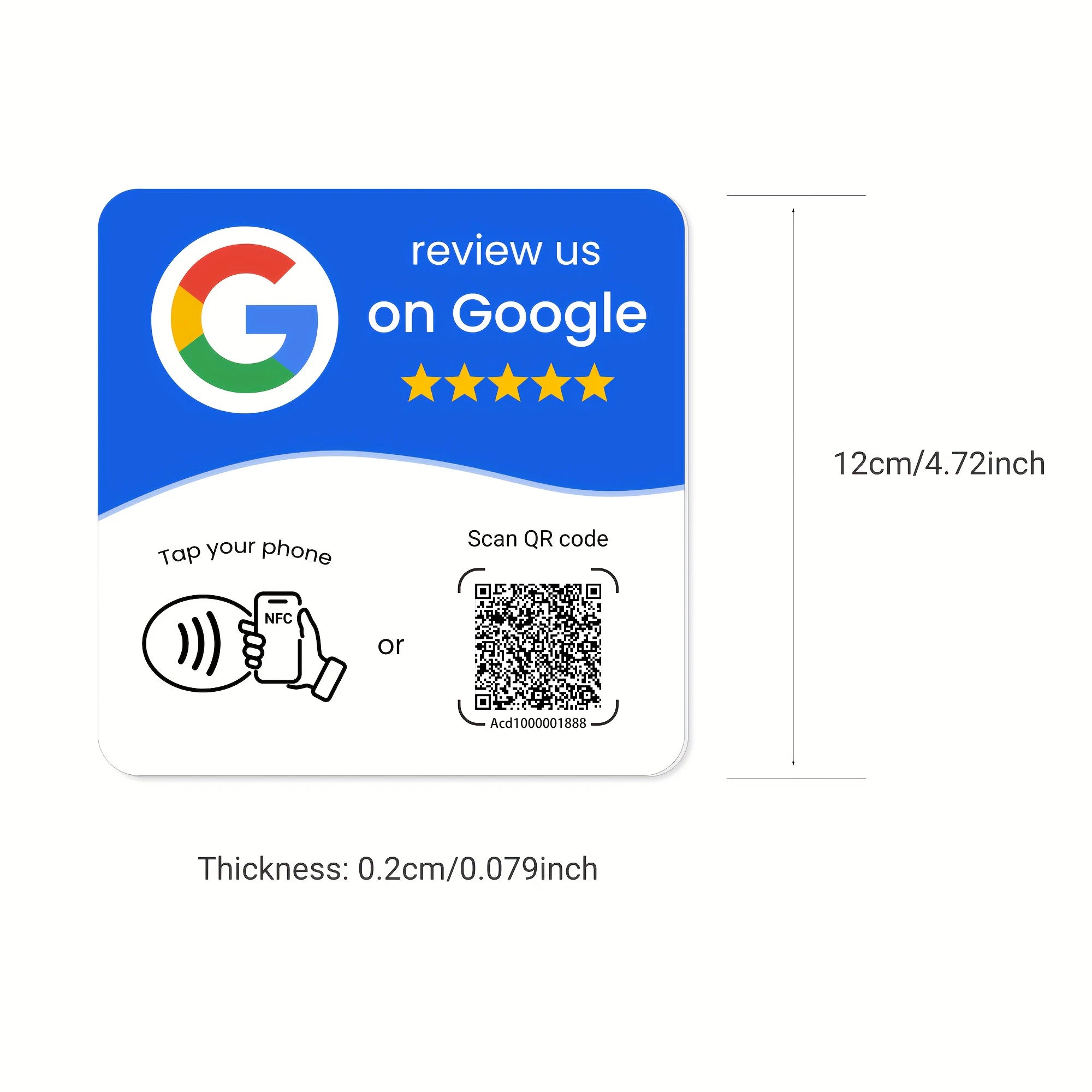 NFC + QR stickers square 1/3/5 pcs